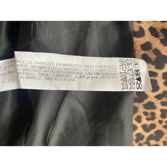 Zara Leopard Animal Print Open Front 3/4 Sleeve Lightweight Blazer Jacket Sz XS - Picture 9 of 10